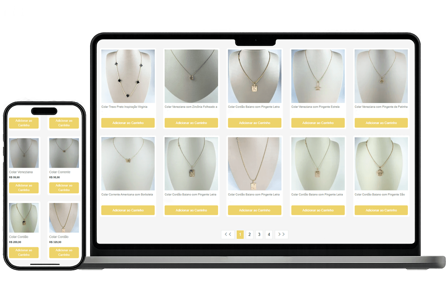 Mockup do Catálogo Online
